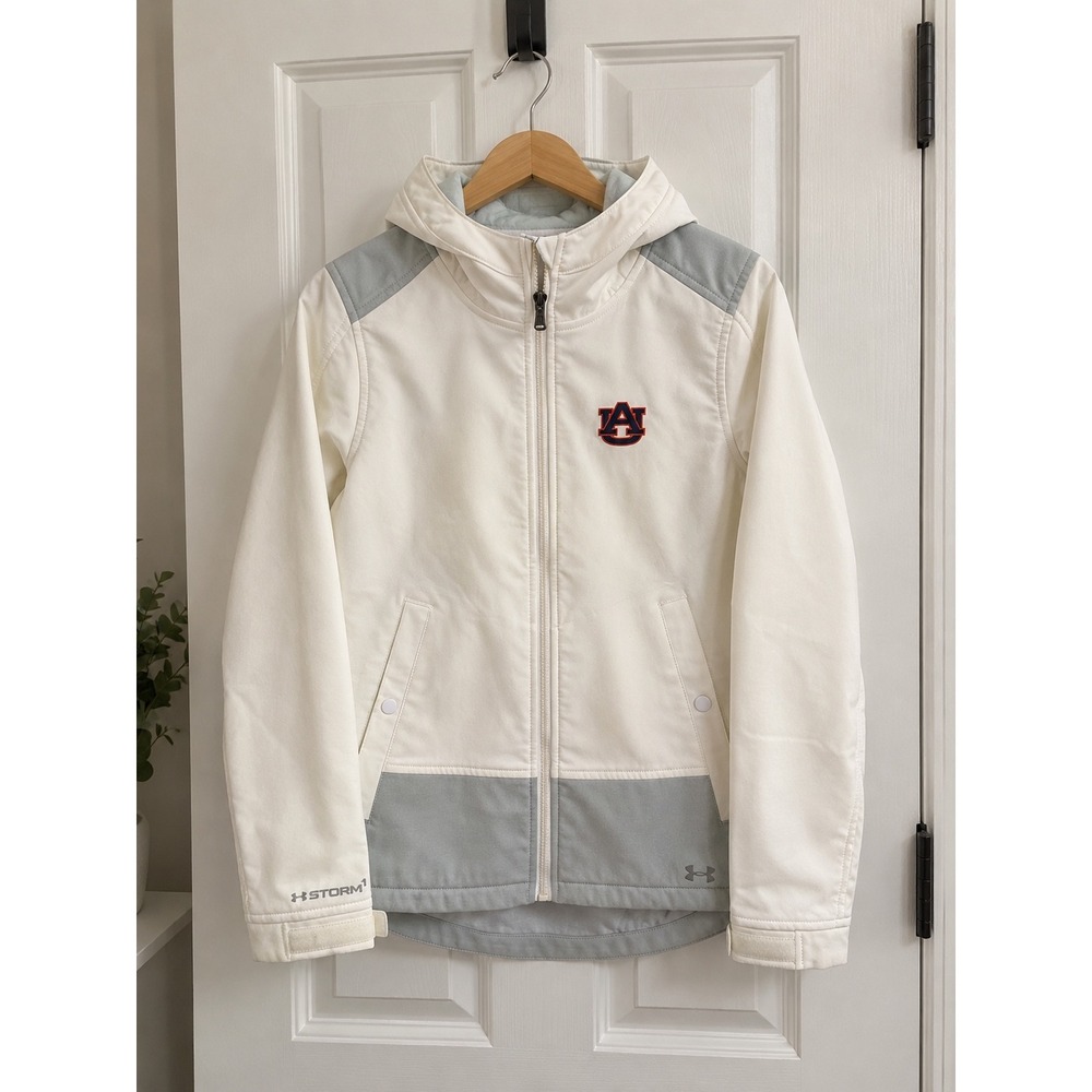 Under Armour Auburn Tigers ColdGear Storm1 Jacket Womens Small White Gray Zip